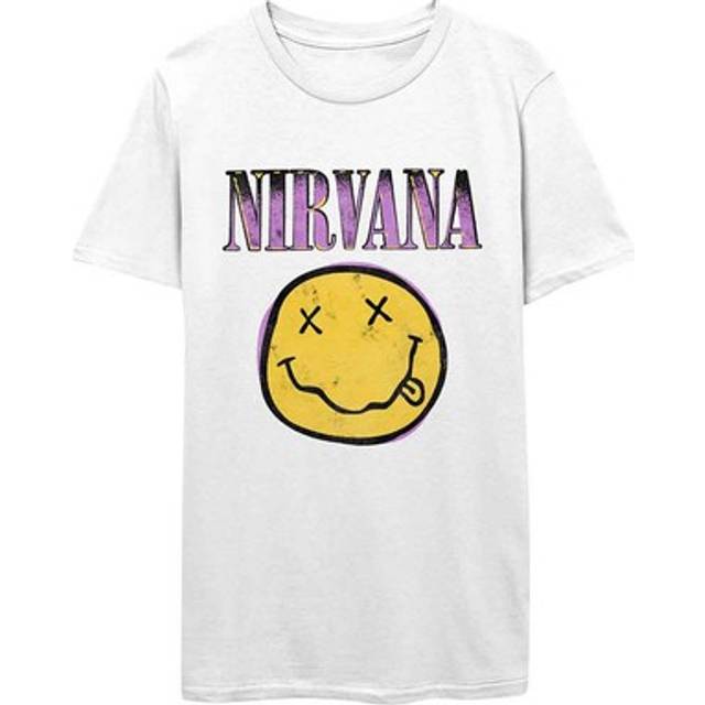 (M, White) Nirvana  Grunge Face Pink T Shirt
