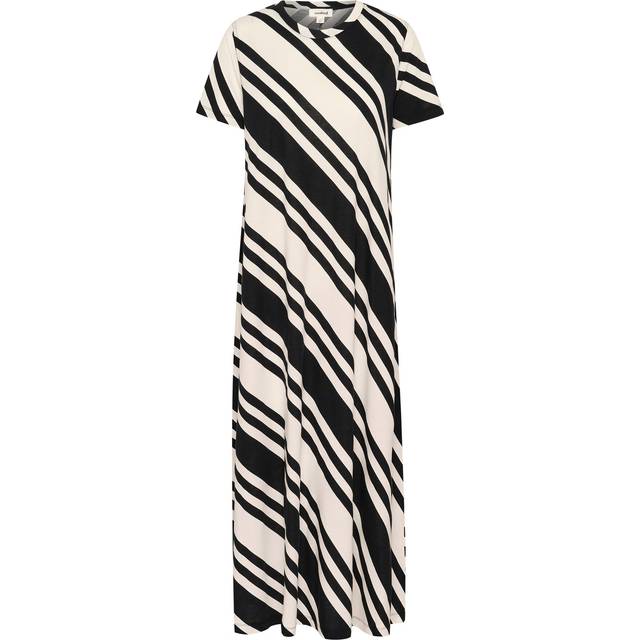 Soaked in Luxury, Midi Dresses, female, Black, XL, Black and White Diagonal Dress
