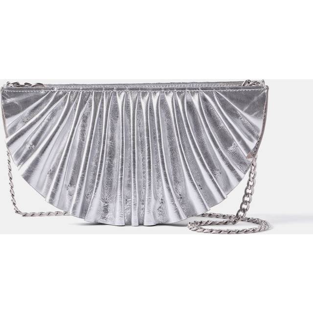 Mint Velvet Metallic Leather Pleated Clutch Bag