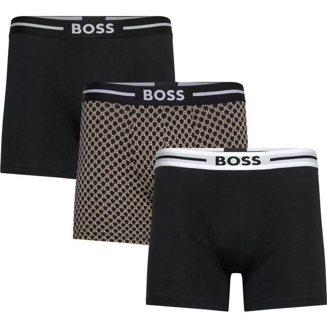 BOSS Bodywear Cotton-Blend Stretch-Jersey 3 Pack Boxer Briefs - S - Multi