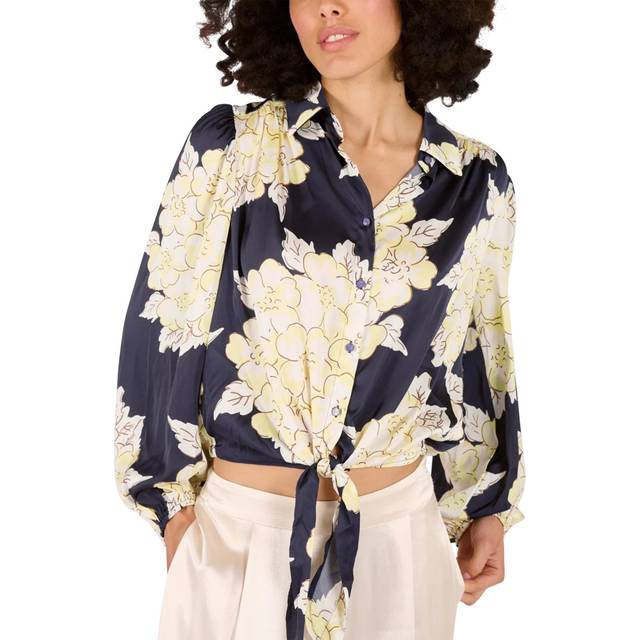 Traffic People Tremon Blooming Lovely Floral Shirt, Navy/Cream