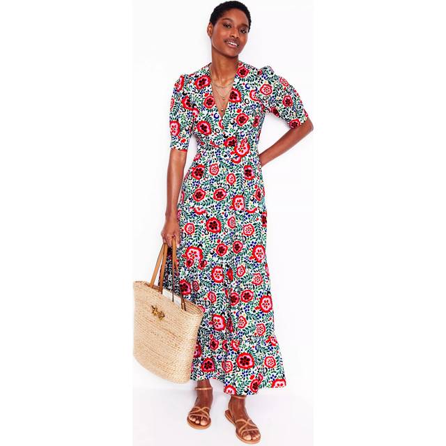 Boden Bella Floral Puff Sleeve Maxi Dress, Multi