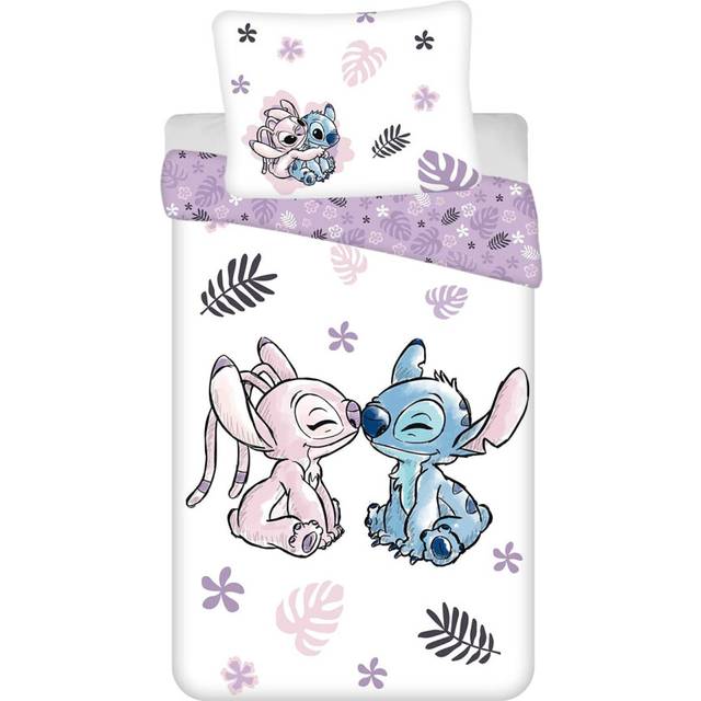 Jerry Fabrics Disney Stitch Reversible Duvet Cover 140 x 200 cm + Pillowcase 65 x 65 cm White 100% Cotton