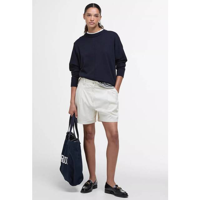 Barbour, Shorts, Dam, L, Bomull, Klassiska bomullsshorts med justerbar midja - beige (L)