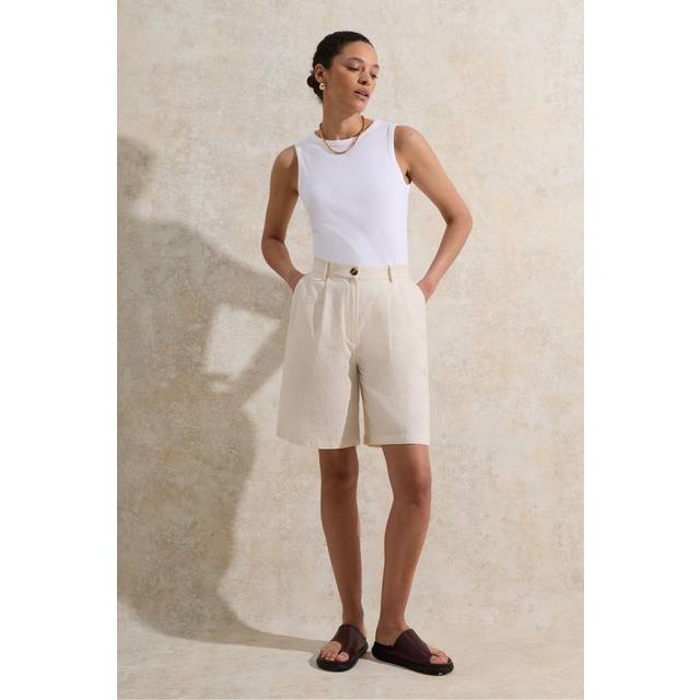 Ro&Zo Linen Blend Bermuda Shorts