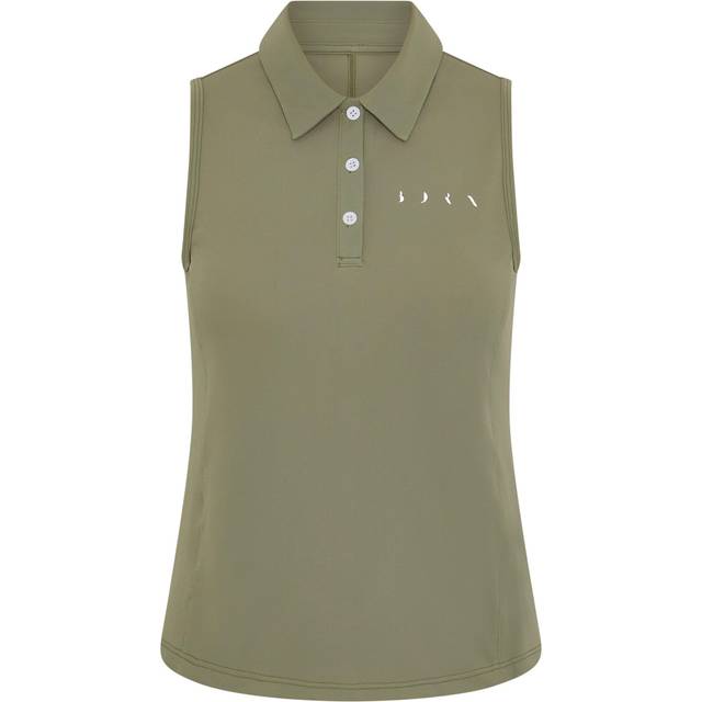 Born Living Yoga Sleeveless Polo Shirt, Green