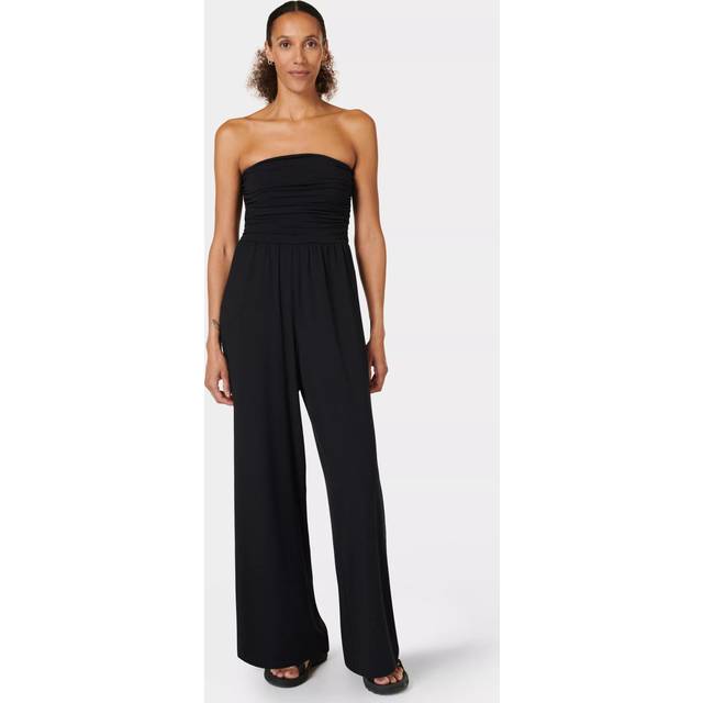 Sweaty Betty Bandeau Modal Wide Leg Jumpsuit, Black