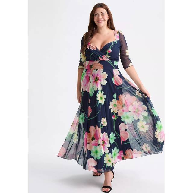 Scarlett & Jo Elizabeth Floral Maxi Dress, Navy/Pink