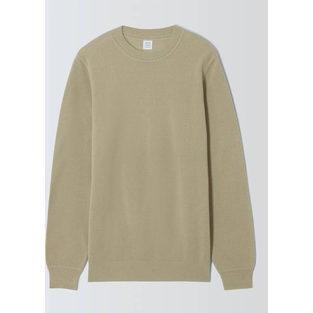 John Lewis Seed Stitch Cotton Knit Crew Neck Jumper