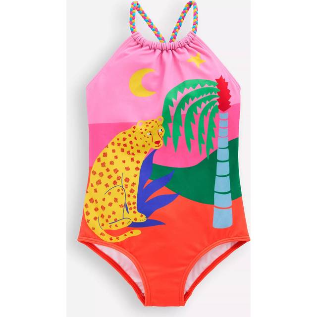 Mini Boden Kids' Loop Back Swimsuit, Jungle Placement