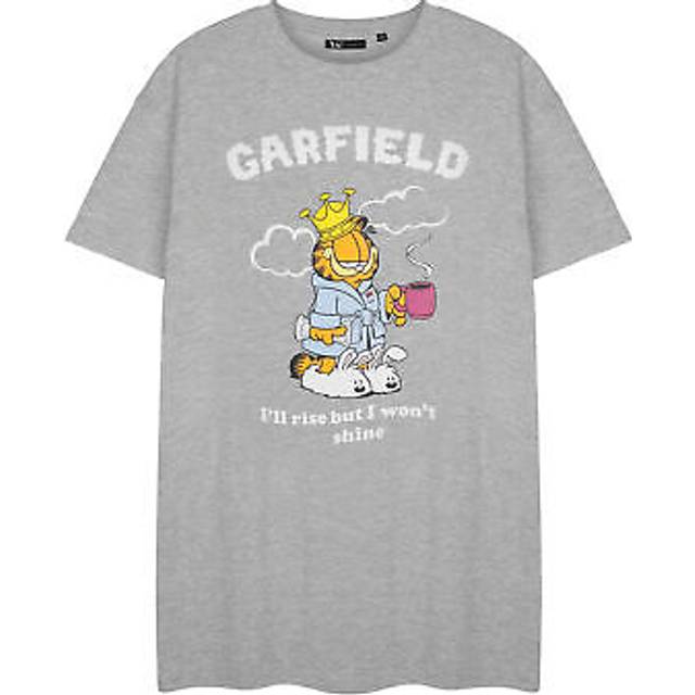 (Large) Garfield Short Sleeve Nightdress (Womens Grey)