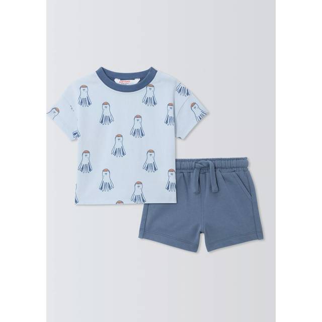 John Lewis ANYDAY Baby Octopus T-Shirt and Shorts Set, Blue/Navy