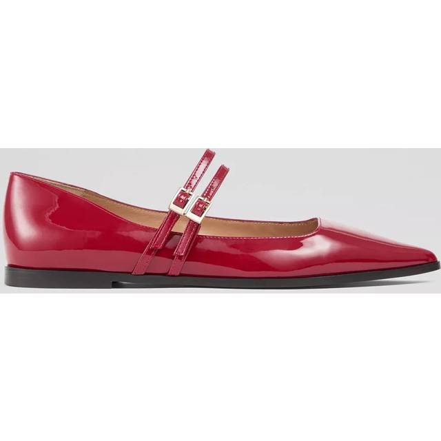 L.K.Bennett Lulu Patent Leather Multi Strap Ballerina Pumps, Red
