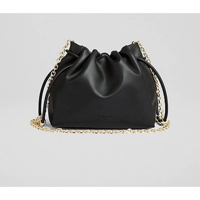 L.K.Bennett Kendra Beaded Drawstring Leather Crossbody Bag, Black