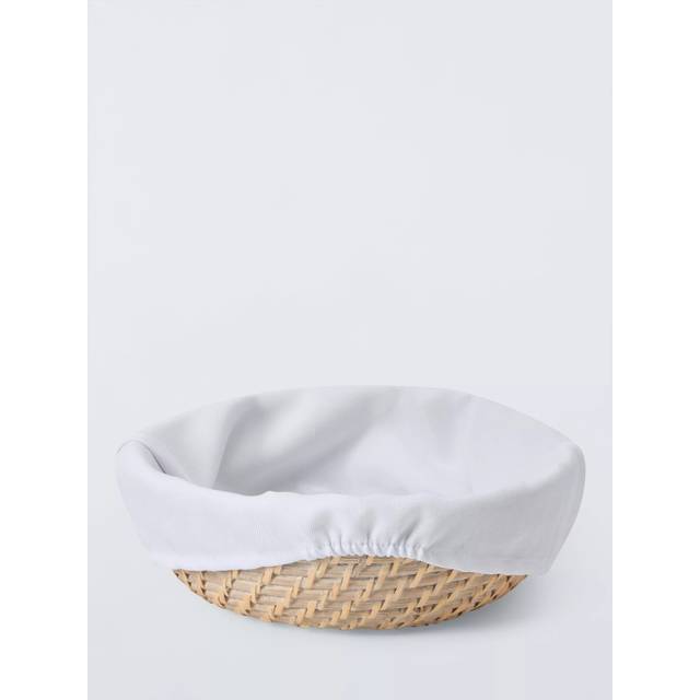 John Lewis Woven Rattan Basket, White