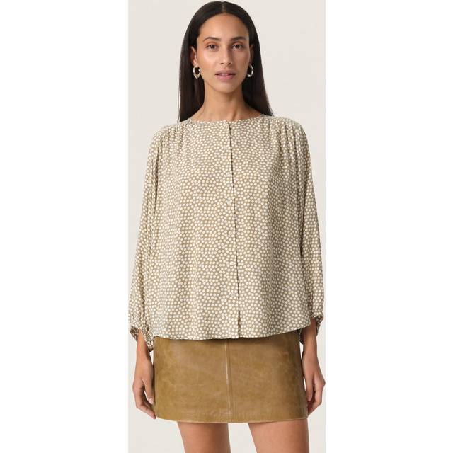 Soaked In Luxury Arjana Spot Blouse, Green/White