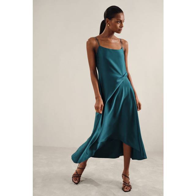 Reiss Zoey Drape Detail Dress, Teal
