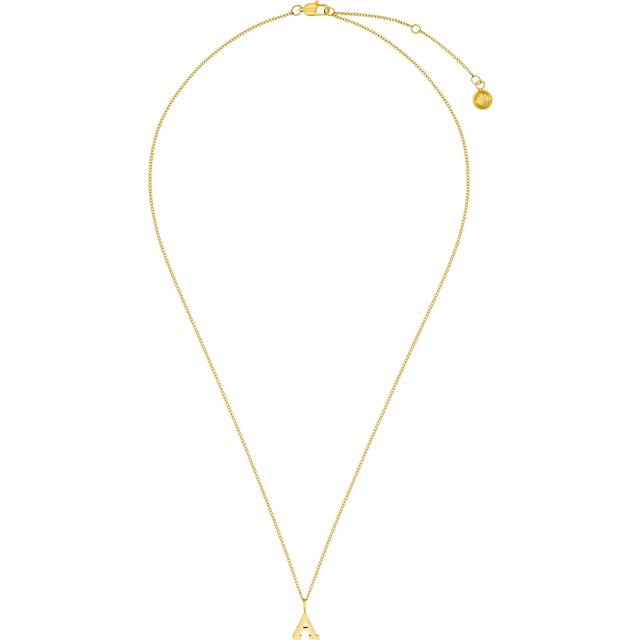 Luxe Initial Waterproof Necklace Giftbox, Pale Gold
