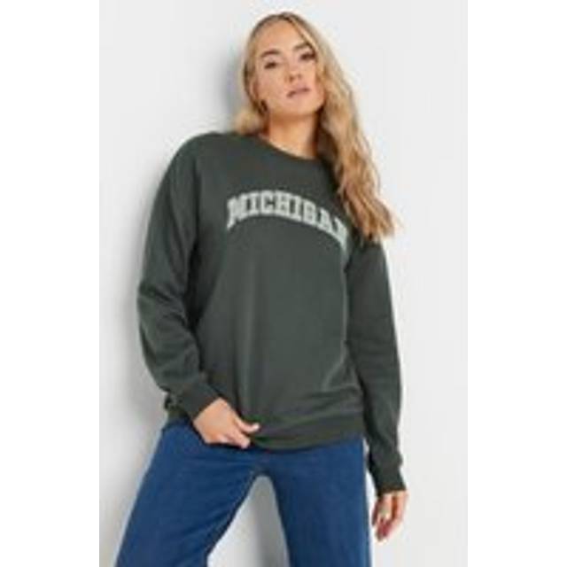 Lts Tall Charcoal Grey 'Michigan' Slogan Sweatshirt 16 Lts | Tall Women's Hoodies & Sweatshirts
