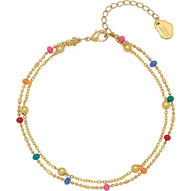 Estella Bartlett Enamel Double Chain Bracelet, Multi/Gold