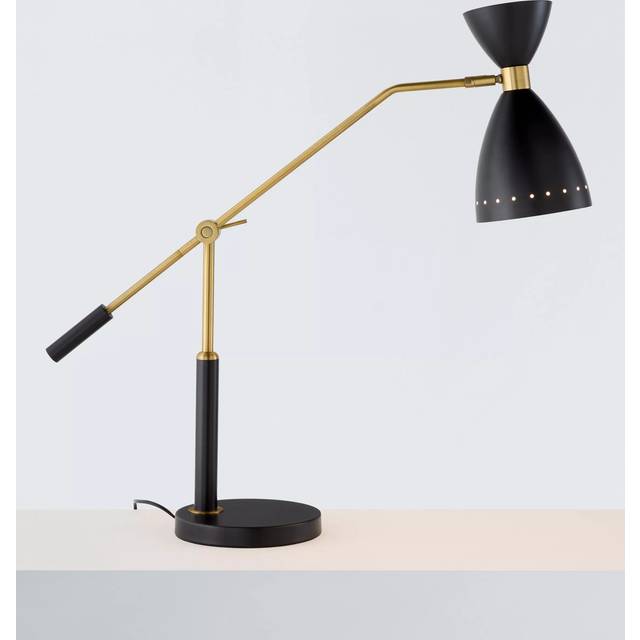 John Lewis Oscar Adjustable Table Lamp, Black/Gold