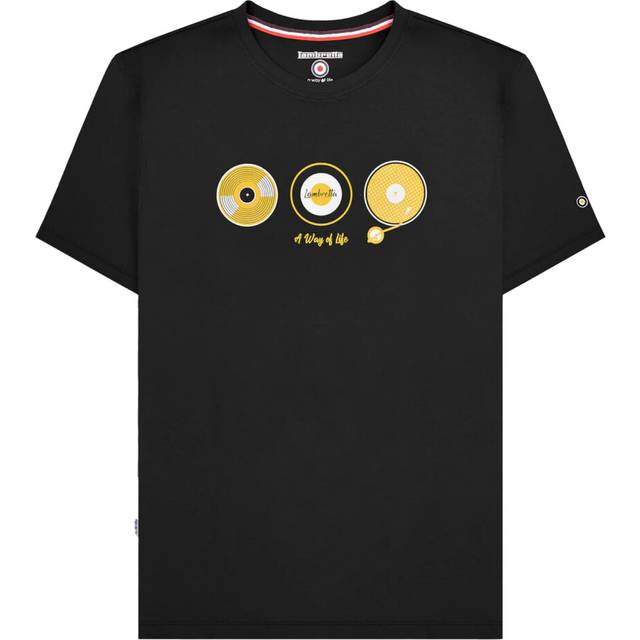(3XL, Black) Lambretta Mens A Way Of Life Vinyl Record T-Shirt