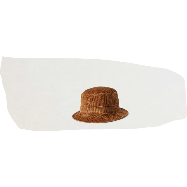 Polo ralph lauren corduroy bucket hat mens s/m golden brown natural pony cord