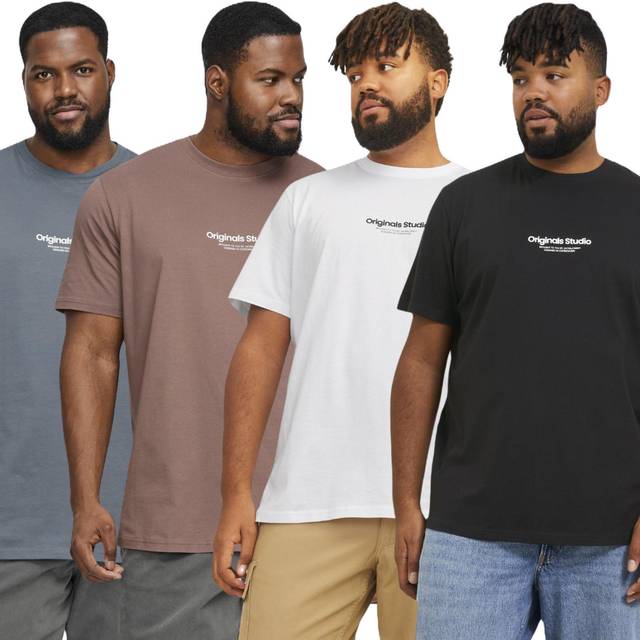 Plus Size Tryck T-shirt - Brun - EU5XL US3XL