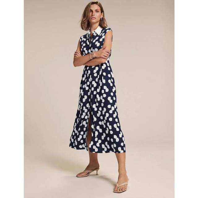 Mint Velvet Polka Dot Midi Shirt Dress