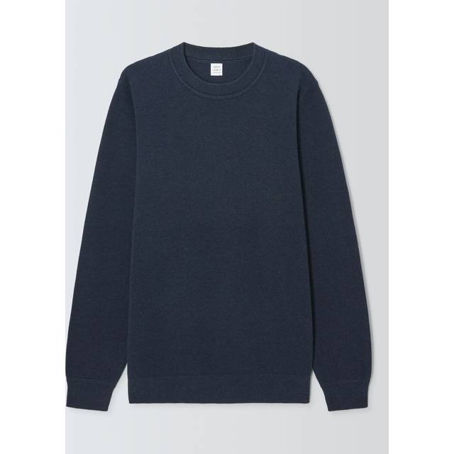 John Lewis Seed Stitch Cotton Knit Crew Neck Jumper