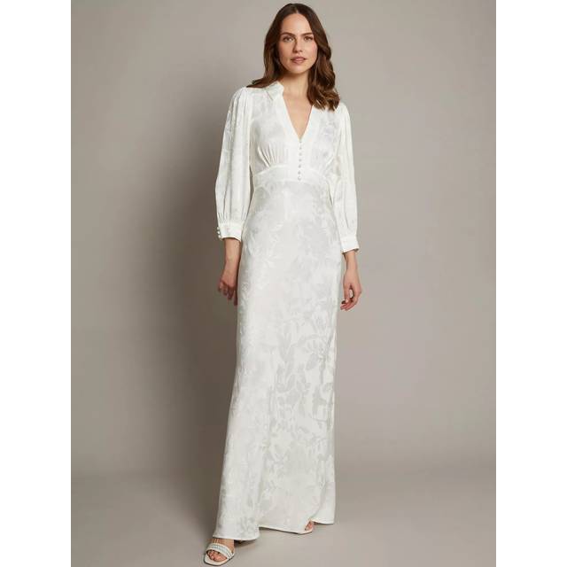 Monsoon Gracie Shirt Wedding Dress, Ivory