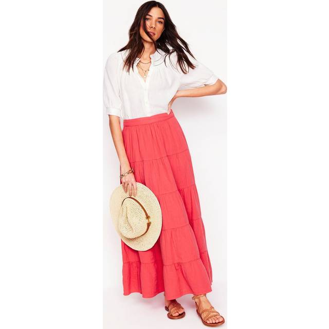 Boden Nadia Double Cloth Maxi Skirt, Red