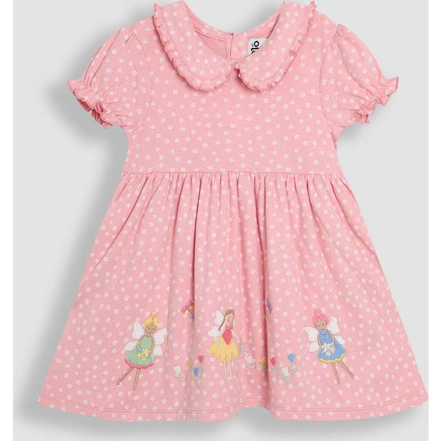 JoJo Maman Bébé Baby Fairy Appliqué Peter Pan Collar Dress, Pink