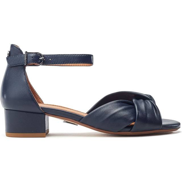 Moda in Pelle Macadamia Leather Twist Front Block Heel Sandals