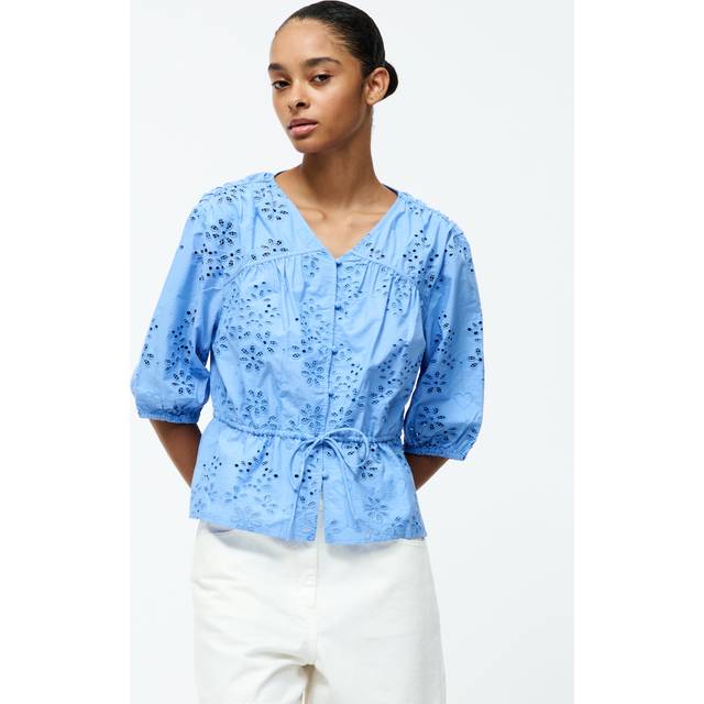 French Connection Cambria Broderie Top, Cornflower Blue
