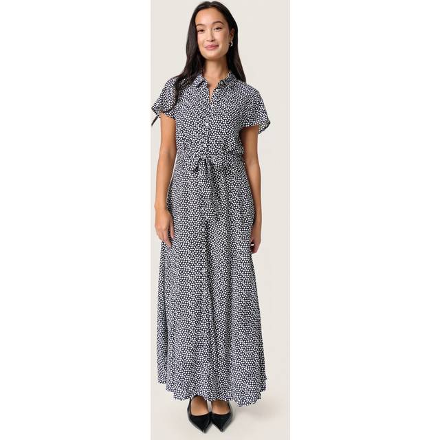 Soaked in Luxury Slarjana Maxi Dress SS Dam Maxiklänningar Stl. XS - Från Magasin - Nightsky W White Dots (XS)