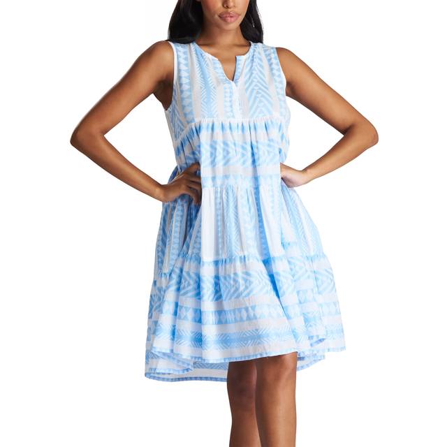 South Beach Jacquard Sleeveless Tiered Mini Dress