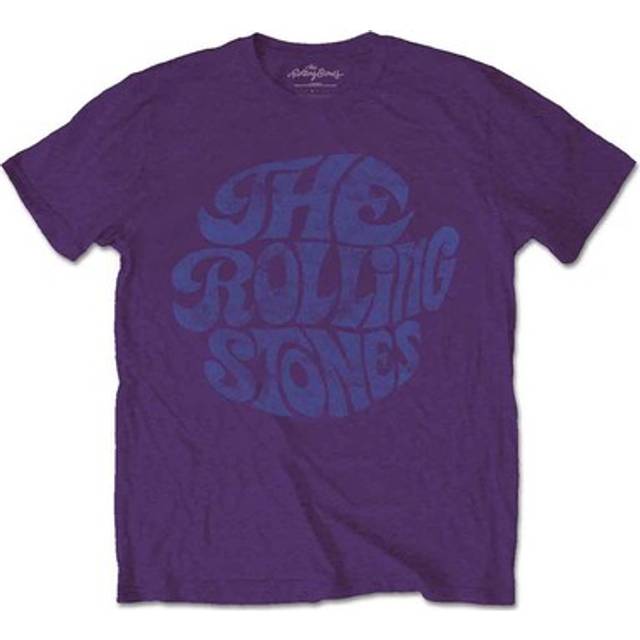 (S, Purple) The Rolling Stones Vintage 70s Logo T Shirt