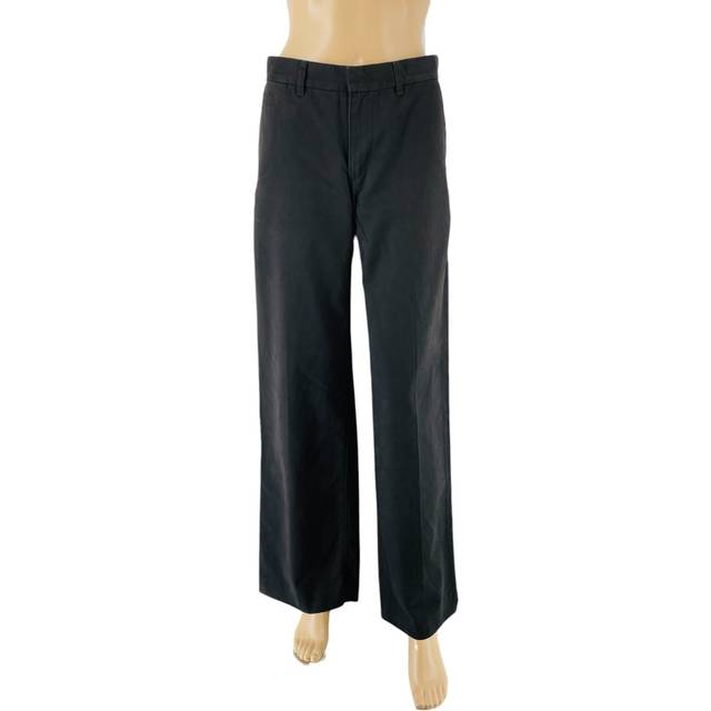 Levi's women's black mid rise loose straight fit baggy chino trousers w23 l31