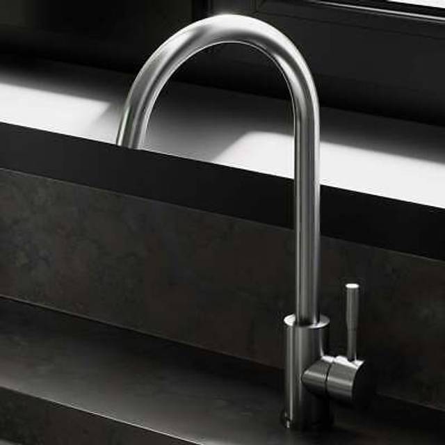Astini echo brushed stainless steel single lever kitchen sink mixer tap hk103