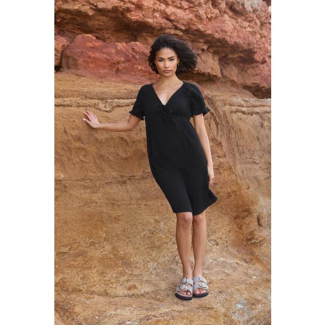 Pixiegirl Black Tie Front Mini Dress 6 Pixiegirl | Petite Women's Mini Dresses
