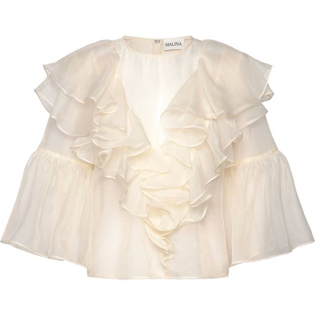 By Malina - Blus Alexia Organza Frill Blouse - Beige