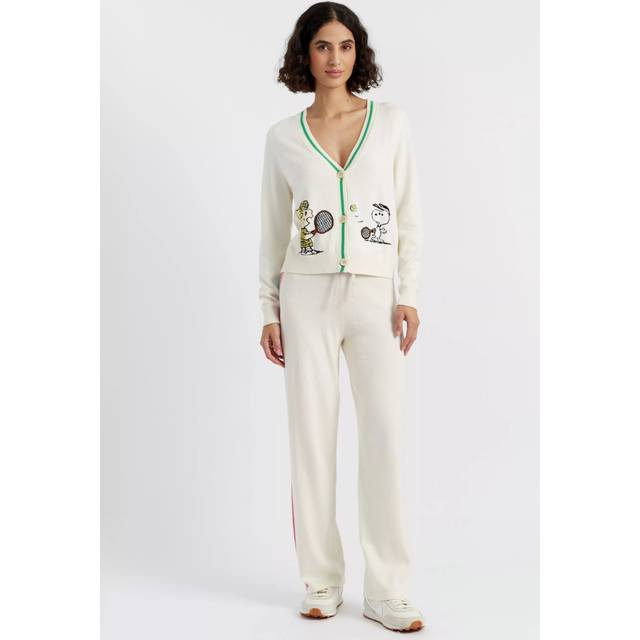 Chinti & Parker Peanuts Racquet Club Cardigan, Cream/Multi
