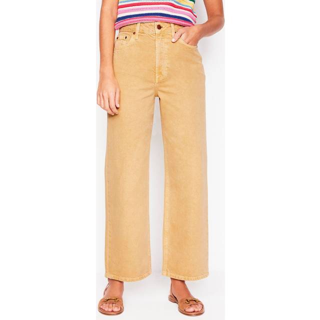 Boden Cotton High Rise Straight Leg Cropped Jeans, Buttermilk Yellow