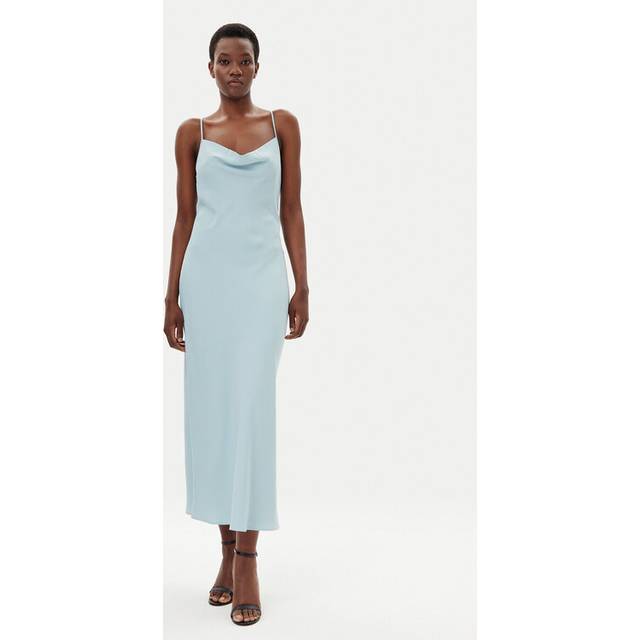 Calvin Klein - Maxiklänning Crepe Low Back Drape Dress - Blå