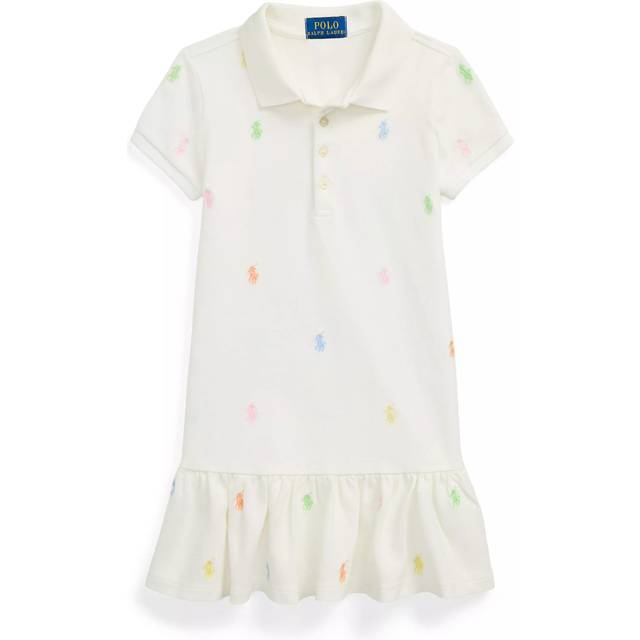 Girls Logo Polo Dress in White