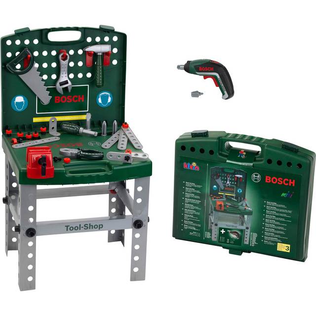 Theo Klein 8676 Bosch Tool Shop I With Battery-Powered Bosch Ixolino Cordless Screwdriver I Folds up and Easy to Transport I Dimensions: 41.5 cm x 8.5