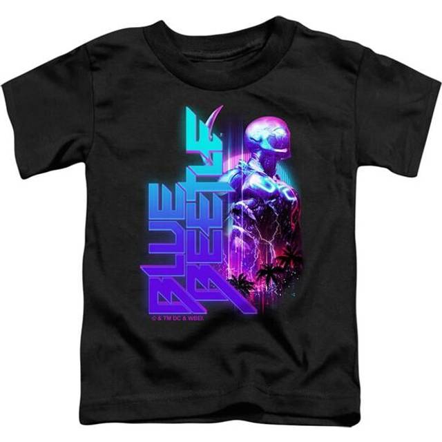 Trevco Sportswear BBTL10006-TT-2 Blue Beetle 2023 Lightning Toddler Short Sleeve T-Shirt, Black - Medium 3T