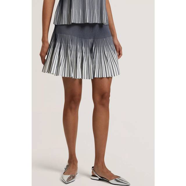Ted Baker Lotttii Flippy Knit Mini Skirt, Navy/White