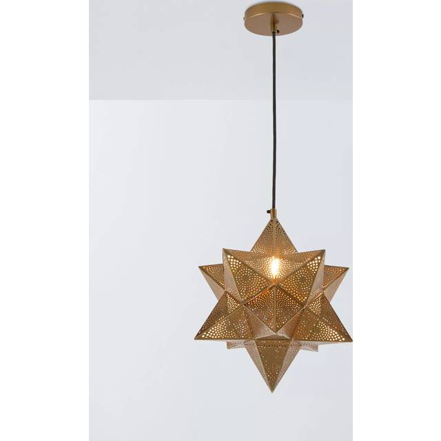 John Lewis Iron Star Medium Pendant Ceiling Light, Antique Brass